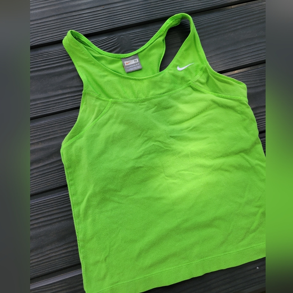 Nike Women's Neon Green Racerback Gym Tank Top Medium